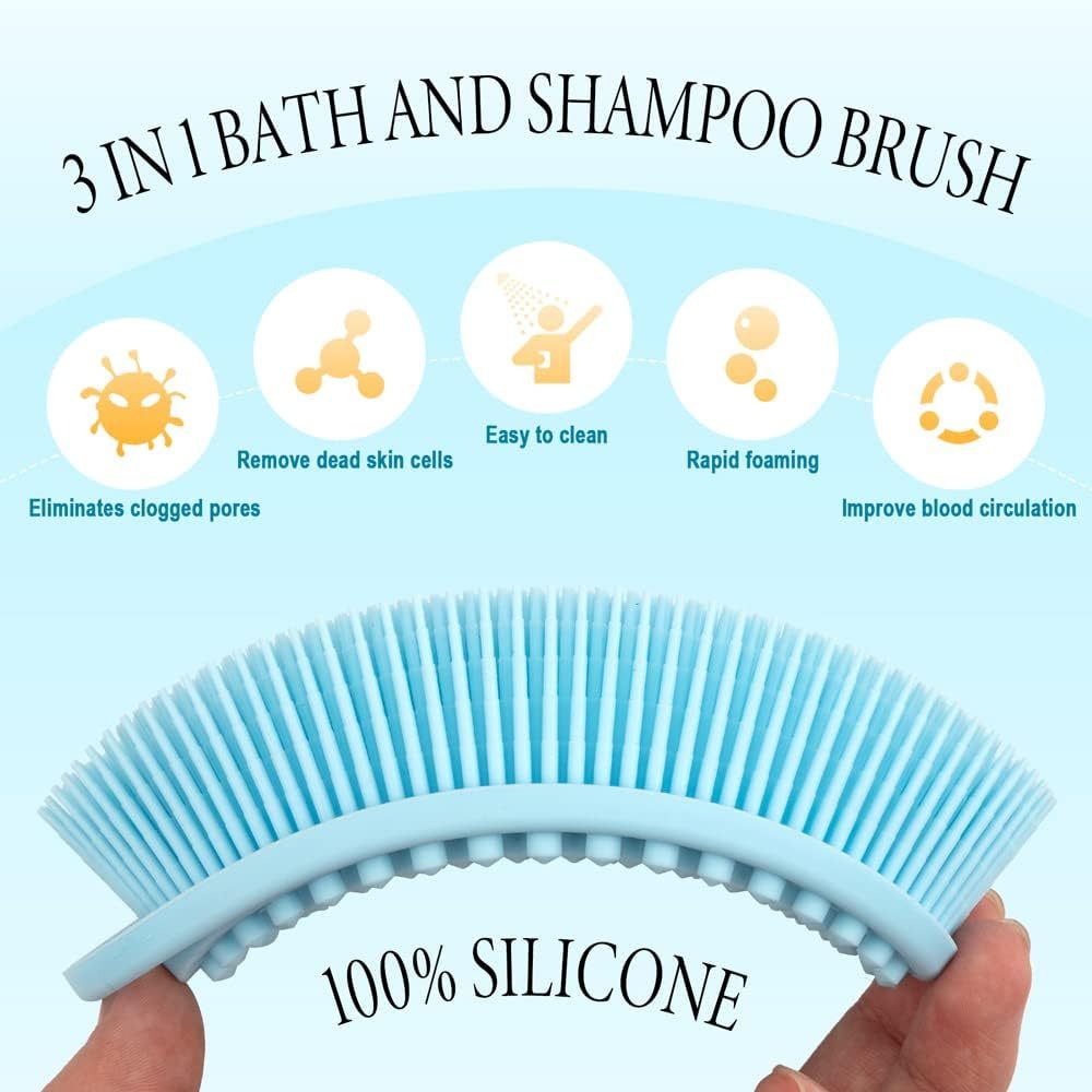 Easy-to-Clean Silicone Shower Scrubber,Silicone Body Scrubber – Dual-Sided Exfoliator for Men & Women, Gentle Loofah Alternative, Easy-to-Clean Silicone Shower Scrubber