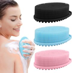 Easy-to-Clean Silicone Shower Scrubber,Silicone Body Scrubber – Dual-Sided Exfoliator for Men & Women, Gentle Loofah Alternative, Easy-to-Clean Silicone Shower Scrubber