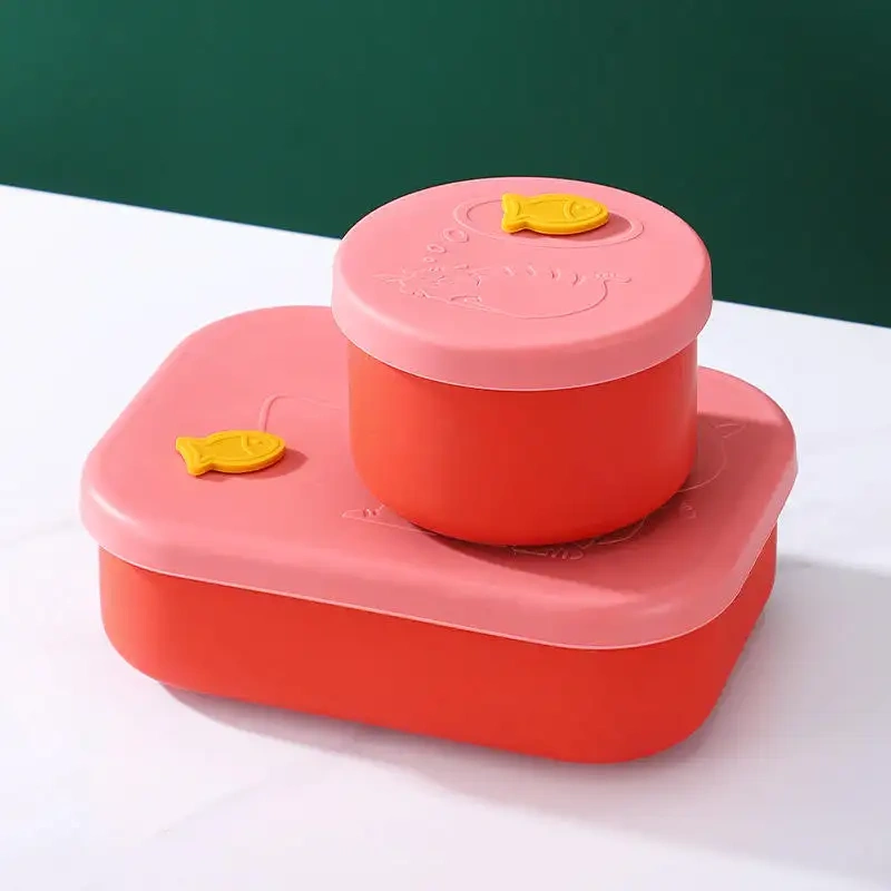 Food Storage Lunch Container Silicone Bento Box,Food Storage Lunch Container Silicone Bento Box Reusable Snack Container for Kids, Freezer Safe, Microwave Safe