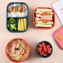 Food Storage Lunch Container Silicone Bento Box,Food Storage Lunch Container Silicone Bento Box Reusable Snack Container for Kids, Freezer Safe, Microwave Safe