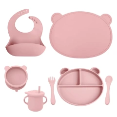 First Bites Gift Set Silicone baby plates and bowls,Silicone Baby Feeding Set - Baby Led Weaning Supplies - Baby Spoons, Suction Bowl - Plate - Baby Utensils Set - Silicone Feeding Set for Baby First Foods, Infant Eating