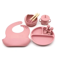First Bites Gift Set Silicone baby plates and bowls,Silicone Baby Feeding Set - Baby Led Weaning Supplies - Baby Spoons, Suction Bowl - Plate - Baby Utensils Set - Silicone Feeding Set for Baby First Foods, Infant Eating
