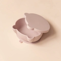 4PCS Bear Shape Baby Plates With Suction,Silicone Baby Feeding Set, 4PCS Bear Shape Baby Plates With Suction, Spoons and Forks Set
