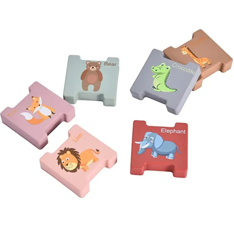 Baby Montessori Sensory Toys 6pcs,Soft Silicone Building Blocks, Baby Montessori Sensory Toys 6pcs