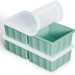 Silicone Freezer Tray for Soup Ice Cubes,Silicone Ice Cube Tray, Freezer Tray for Soup Ice Cubes, 2-Cup Freezing Tray for Meal Prep - 2 Pack Silicon Soup Portion Freeze Tray
