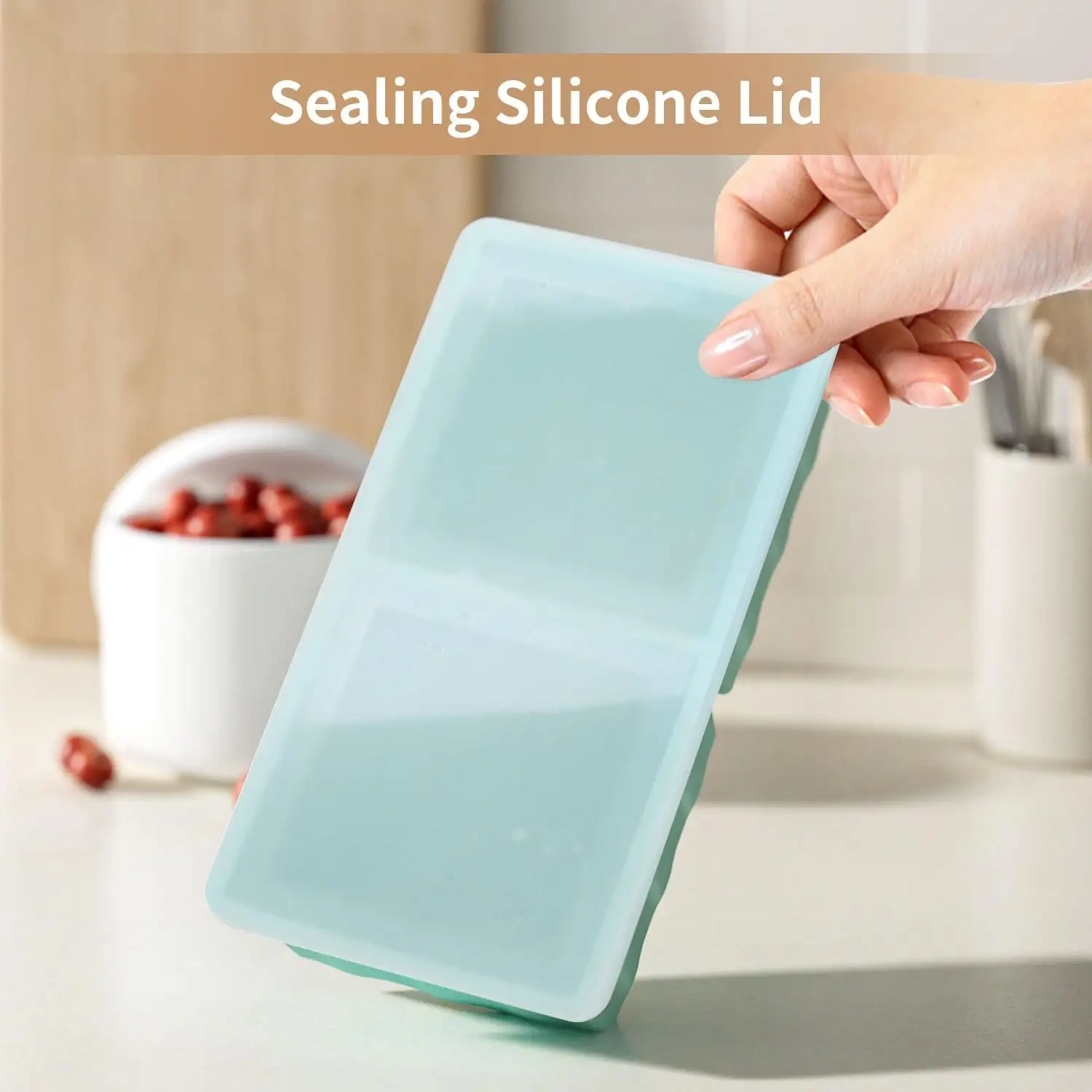 Silicone Freezer Tray for Soup Ice Cubes,Silicone Ice Cube Tray, Freezer Tray for Soup Ice Cubes, 2-Cup Freezing Tray for Meal Prep - 2 Pack Silicon Soup Portion Freeze Tray