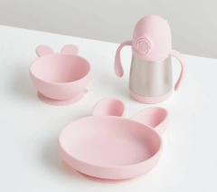 Silicone Plate Non-Slip Divided Plates,Suction Plates with Lids for Baby  100% Silicone Suction Plates for Baby, Kids,Toddler Plates