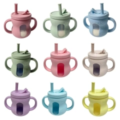Non Slip Silicone Baby Training Cup,100% Silicone Baby Training Cup See-through Silicone sippy cup