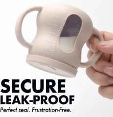 Non Slip Silicone Baby Training Cup,100% Silicone Baby Training Cup See-through Silicone sippy cup