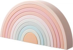 Silicone Rainbow Stacing toys for Toddlers,Rainbow Stacking Toy, Silicone Rainbow Stacker for Toddlers, Montessori Nesting Blocks, Building Creative Color Shape Matching Toy Set, 10 Layers