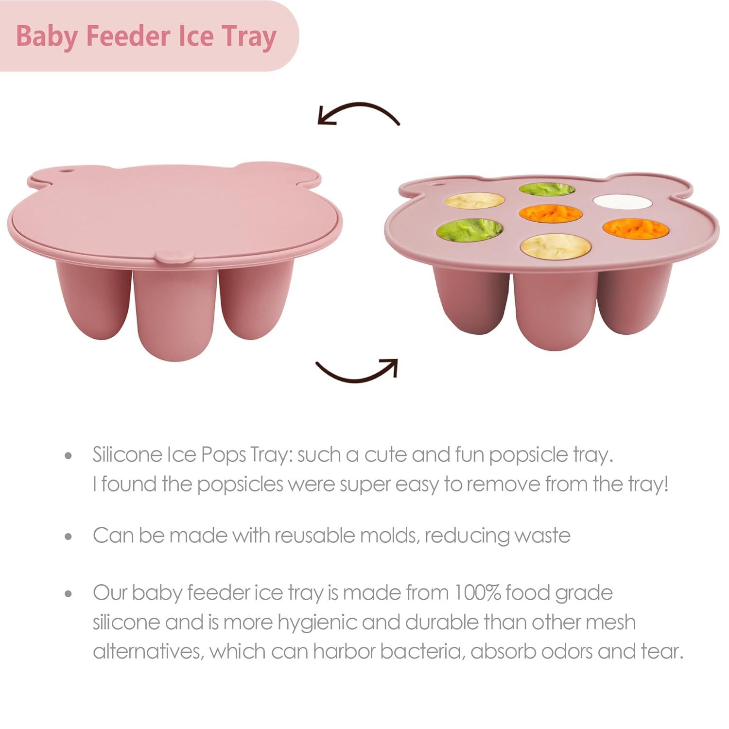 Silicone Baby Fruit Food Feeder Pacifier,Silicone Baby Fruit Food Feeder Pacifier & Breastmilk Popsicle Freezer Molds, Baby Food Storage Containers Breast Milk Ice Cubes for Baby Teething & Infant Self Feeding, BPA Free - (Blue)