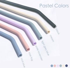 Silicone Drinking Straws with Cleaning Brushes,Reusable Silicone Straws, Long Flexible Silicone Drinking Straws with Cleaning Brushes - BPA-Free