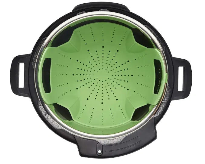 Silicone Steamer Basket,,Large Steamer Basket, Silicone Vegetable Steamer Basket with Handles and Strong Feets Compatible with 6 Qt and 8 Qt Cooking Pots(For Large Pot)