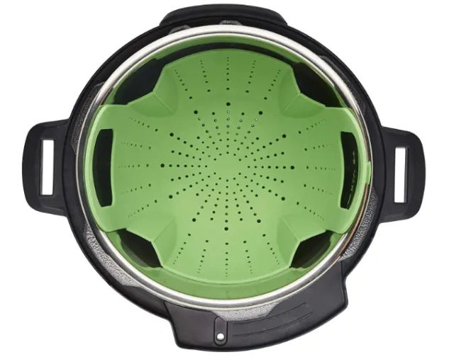 Silicone Steamer Basket,,Large Steamer Basket, Silicone Vegetable Steamer Basket with Handles and Strong Feets Compatible with 6 Qt and 8 Qt Cooking Pots(For Large Pot)