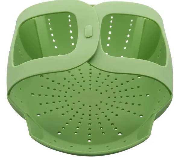 Silicone Steamer Basket,,Large Steamer Basket, Silicone Vegetable Steamer Basket with Handles and Strong Feets Compatible with 6 Qt and 8 Qt Cooking Pots(For Large Pot)