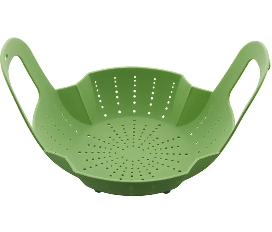 Silicone Steamer Basket,,Large Steamer Basket, Silicone Vegetable Steamer Basket with Handles and Strong Feets Compatible with 6 Qt and 8 Qt Cooking Pots(For Large Pot)