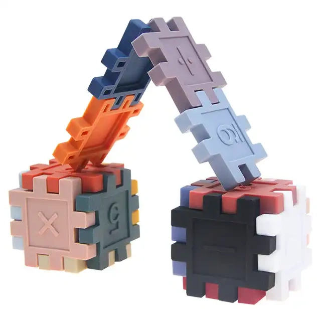 Soft Building Blocks Puzzle,Stacking Toys - Soft Building Blocks, Montessori Educational Toddler Sensory Learning, Baby Bath Toys