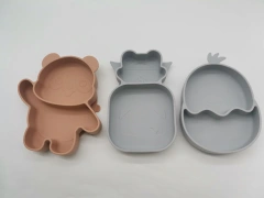 Divided Silicone Suction Plate for Babies and Toddlers,Divided Silicone Suction Plate for Babies and Toddlers – 100% BPA-Free, Dishwasher, Microwave Safe, Non-Toxic Baby Feeding Plate - Fits Most High Chairs