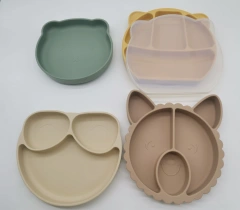 Divided Silicone Suction Plate for Babies and Toddlers,Divided Silicone Suction Plate for Babies and Toddlers – 100% BPA-Free, Dishwasher, Microwave Safe, Non-Toxic Baby Feeding Plate - Fits Most High Chairs