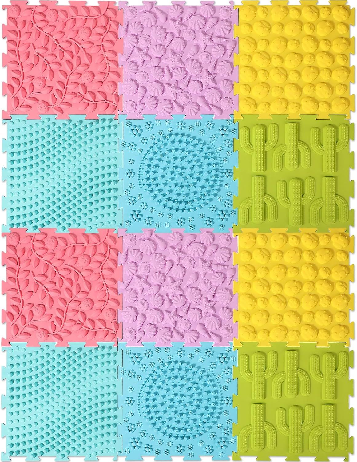 Custom Baby Massage Mats,Sensory Mat Module Set of Massage Game Mats for Kids Orthopedic Massage Puzzle Floor Mats Sensory Toys for Autistic Children