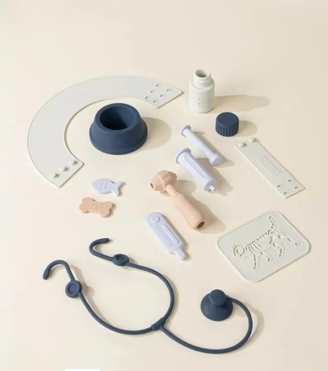 Silicone Pretend Play Doctor Kit for Children,Silicone Pretend Play Doctor Kit for Children, Pretend Play Doctor and Vet Kit with Storage Bag
