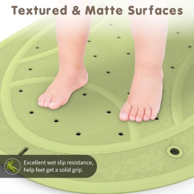 Bath Mat for Tub Non Slip Baby,Bath Mat for Tub Non Slip Baby, Kids Bathtub Mat, 30"x18" Bath Mat for Baby, Natural Rubber no Odors, Textured Surface and Strong Suction Cups for Double Anti-Slip, Easy to Clean, Green