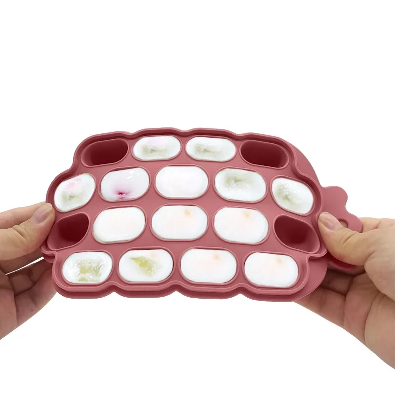 Baby Silicone Food Storage Container Ice Cube Tray,Baby Food Freezer Tray with Lid, Silicone Nibble Tray, Fruit Feeder Teether, Breastmilk Popsicle Mold, Food Storage Container, Ice Cube Maker for Homemade Baby Meals