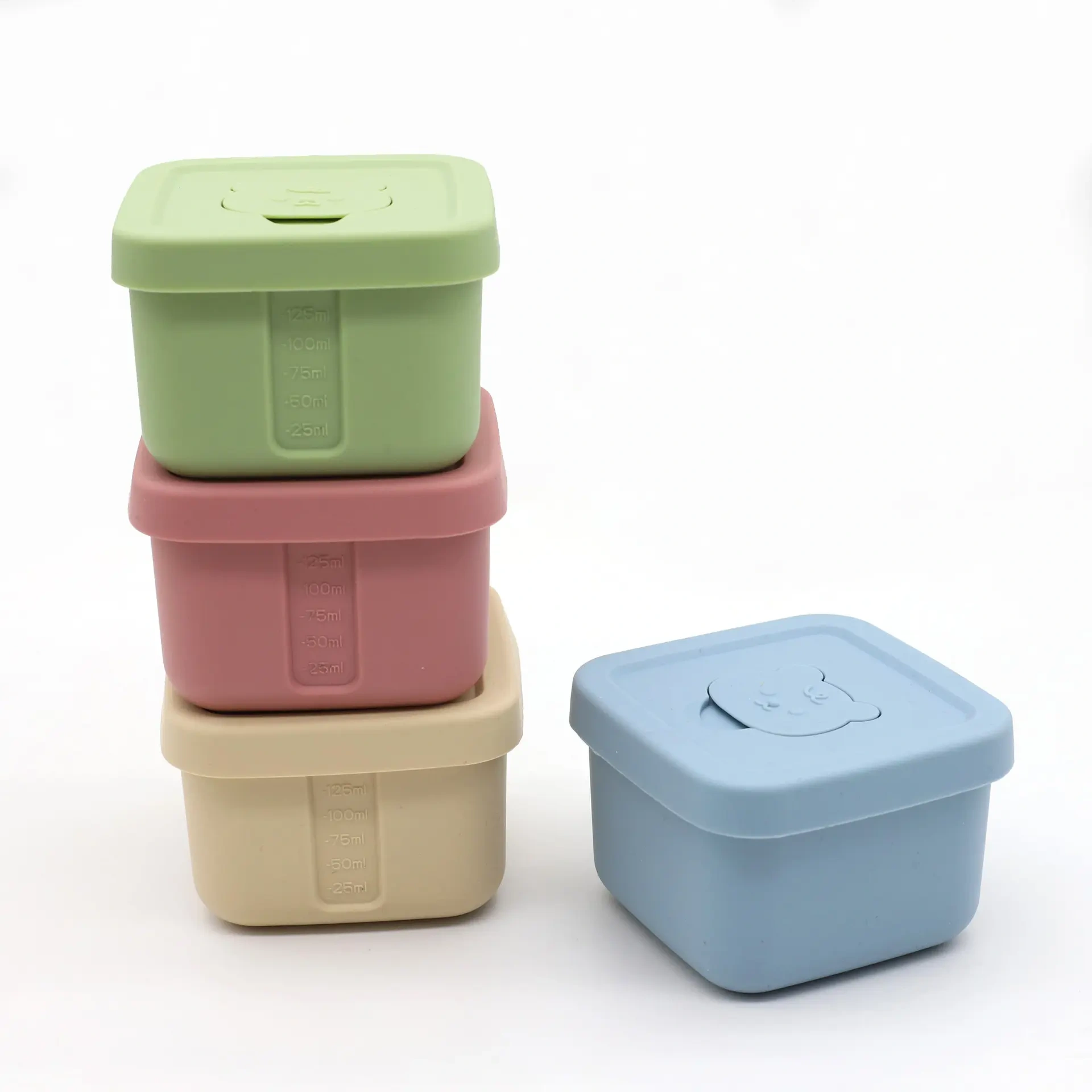 100% Food Grade Silicone Small Food Containers,100% Food Grade Silicone Small Food Containers with Lids Snack Containers Baby Food Freezer Storage for Puree Sauce