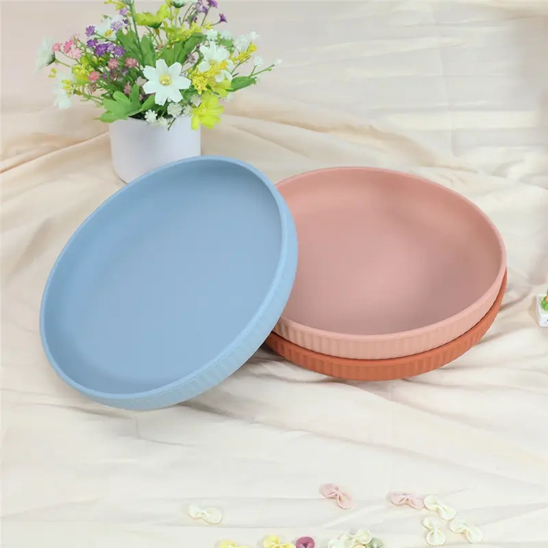 Silicone Strong Suction Feeding Plate for Infant Baby,Bpa-free Non-Slip Children Dinner Dishes Silicone Strong Suction Feeding Plate for Infant Baby Kids Toddler