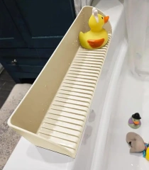 Silicone Tub Water Splash Guard with 4 Suction Cups,New Design Bath Tub Splash Guard for Kids Toddler & Baby Bath, Silicone Tub Water Splash Guard with 4 Suction Cups