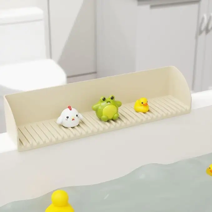 Silicone Tub Water Splash Guard with 4 Suction Cups,New Design Bath Tub Splash Guard for Kids Toddler & Baby Bath, Silicone Tub Water Splash Guard with 4 Suction Cups