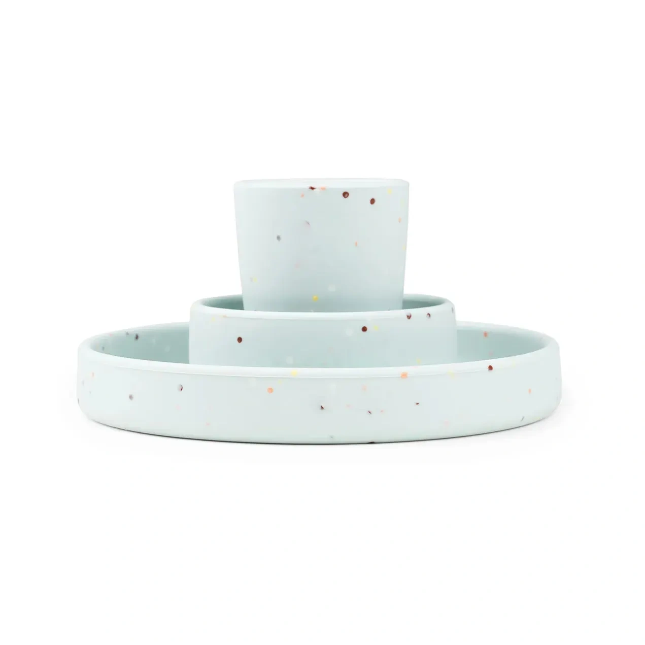 Non Toxic Silicone Training Cup Bowl Plate Feeding Set,Silicone Plate and Bowl Set for Kids, Simple Style Dinnerware, Includes Cup, Unbreakable Baby Feeding Set