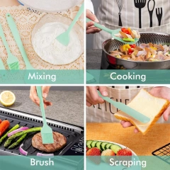 Silicone Spatula Set,Silicone Spatula Set, Food Grade Rubber Spatula, Upgrade Strong Handle with Ergonomic Grip, Heat Resistant Up to 600°F for Nonstick Cookware, Cooking