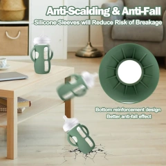 Silicone Sleeves for Philips Avent Glass Bottle,Silicone Sleeves for Philips Avent Glass Bottle - Anti Breakage Baby Bottle Holder with Handles for Phillips Avent Glass Bottles 8 oz & 4 oz