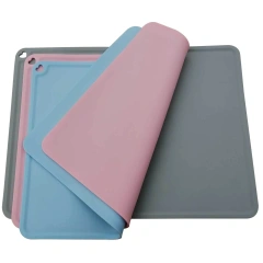 Silicone Placemat with Raised Edges for Kids,Silicone Placemats with Raised Edges for Kids, Kids Placemat for Dining Table, Silicone Table Mat Portable Reusable Non-Slip Mats for Kids Toddler Children