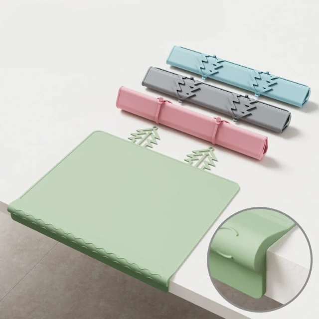 100% Silicone Placemat,100% Silicone Placemat with Teething Edge Bumper Spill Stopper, Travel Ready Non-Slip Suction Activity Mat for Infants