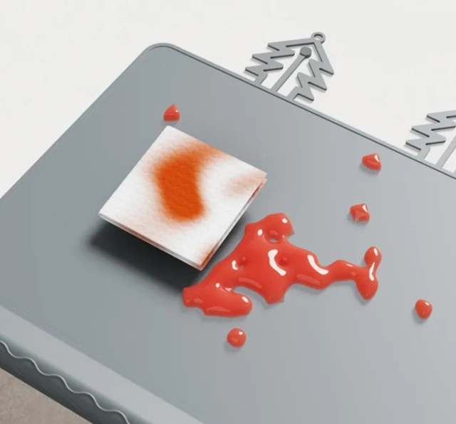 100% Silicone Placemat,100% Silicone Placemat with Teething Edge Bumper Spill Stopper, Travel Ready Non-Slip Suction Activity Mat for Infants