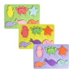Baby Step Silicone Shape Sorter Puzzle for Toddlers,New Arrival BPA Free Full Premium Silicone Animal Puzzle Toy, Baby Sensory Bites Teether Set