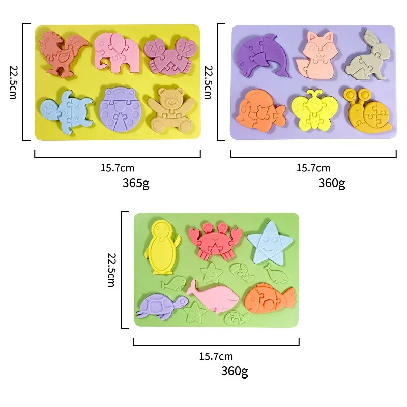 Baby Step Silicone Shape Sorter Puzzle for Toddlers,New Arrival BPA Free Full Premium Silicone Animal Puzzle Toy, Baby Sensory Bites Teether Set