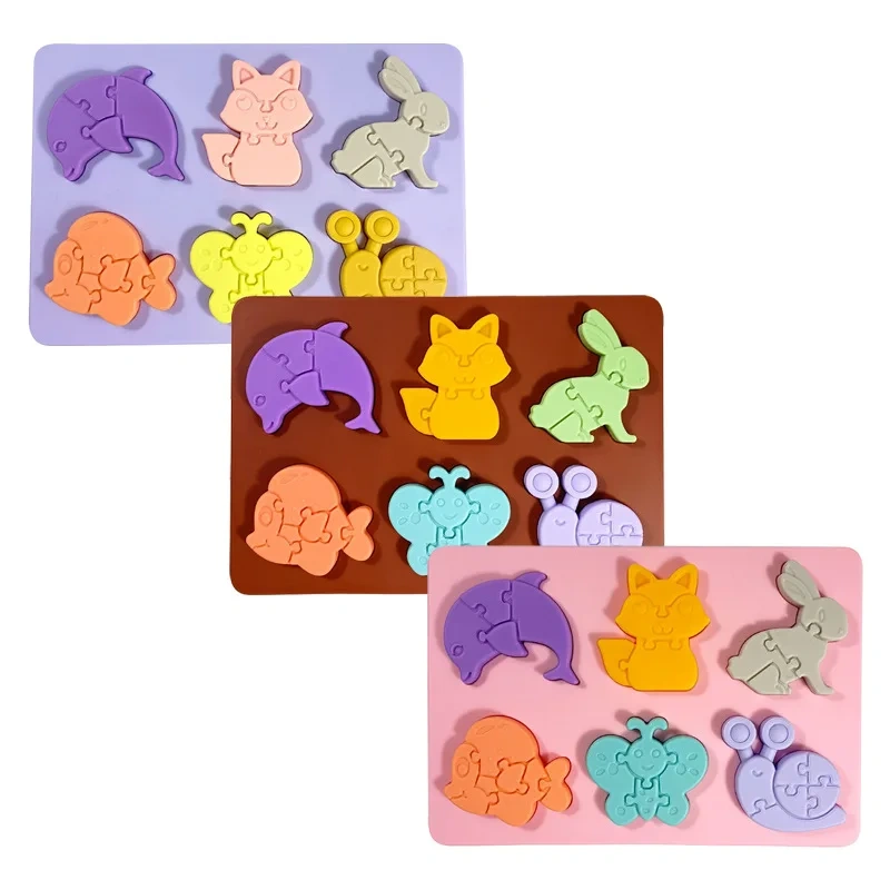 Baby Step Silicone Shape Sorter Puzzle for Toddlers,New Arrival BPA Free Full Premium Silicone Animal Puzzle Toy, Baby Sensory Bites Teether Set