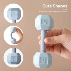 Baby Dumbbell Silicone Teether,Baby Dumbbell Silicone Teether - Weight Rattle Sensory Toy for Babies and Toddlers