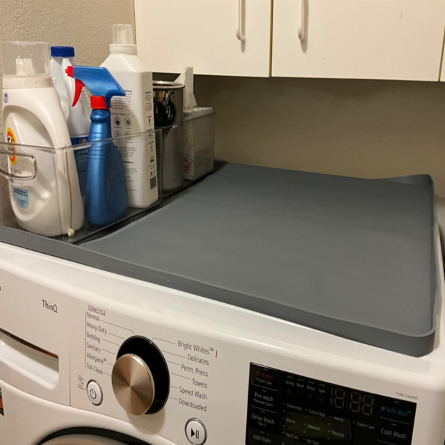 Silicone Washing Machine Cover,Washer and Dryer Covers for the Top, Silicone Washing Machine Cover, Dryer Top Protector Mat, Washer Dryer Countertop