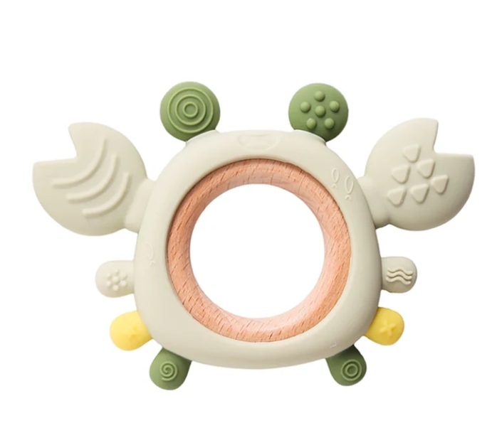 Silicone Baby Teething Crab Toy,2025 New Silicone Baby Teething Crab Toy Safe Durable Infant Chewing, Colorful Cartoon Crab Baby Teething Toy