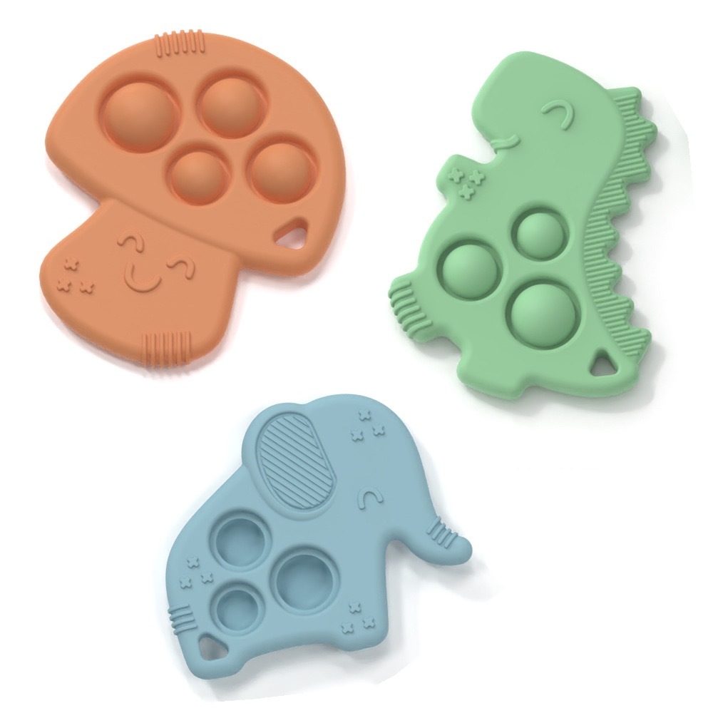 New Cute Silicone Teether,New Cute Silicone Teether, Custom Silicone Popper Teether Manufactory in China, Sensory Popper Teething Toys