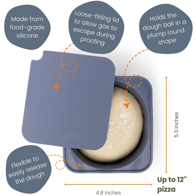 Custom Silicone Pizza Dough Proofing Containers,Custom Silicone Pizza Dough Proofing Containers with Lids, Pizza Making Accessories