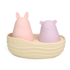 Silicone Baby Bath Toys Boat,Silicone Baby Bath Toys, Non-Toxic Mold Free Infant Squirty Bathtub Toys for Toddlers 6 Months+