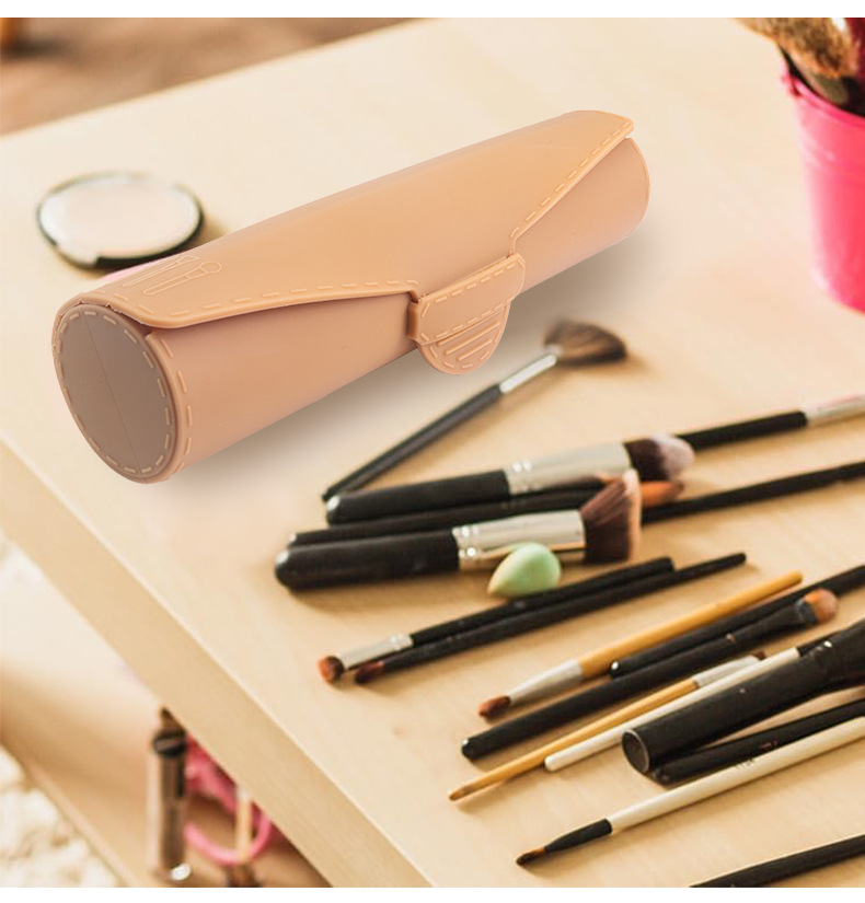 Silicone Makeup Brush Holder,Silicone Makeup Brush Holder, Large Travel Makeup Brush Case, Soft Portable Cosmetic Face Brushes Holder