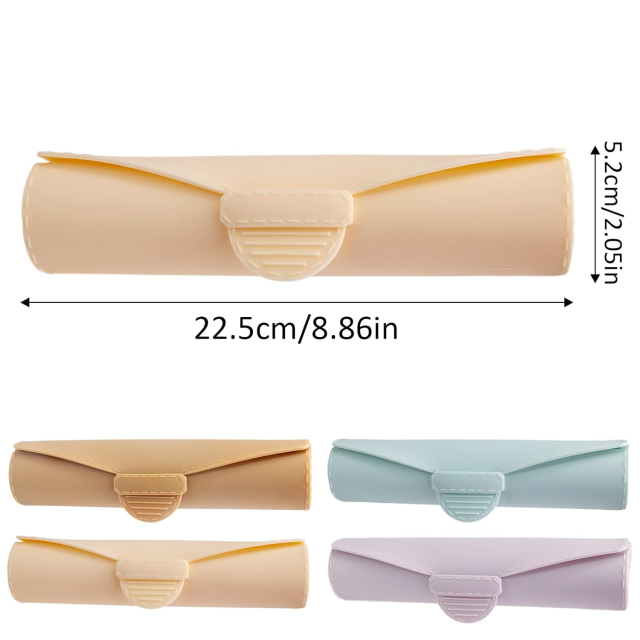 Silicone Makeup Brush Holder,Silicone Makeup Brush Holder, Large Travel Makeup Brush Case, Soft Portable Cosmetic Face Brushes Holder