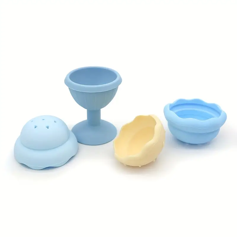 BPA Free Silicone Suction Ice Cream Stack Toy,Bath Toys, Silicone Ice Cream Stacking Toy, Baby Bath Toy, Connect, Build, Create - Bathtub Toys