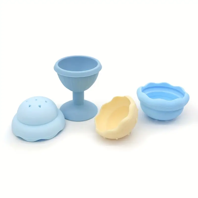 BPA Free Silicone Suction Ice Cream Stack Toy,Bath Toys, Silicone Ice Cream Stacking Toy, Baby Bath Toy, Connect, Build, Create - Bathtub Toys